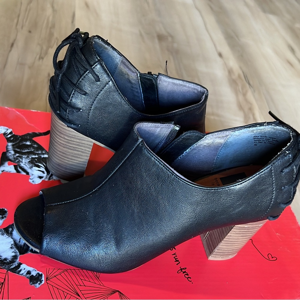Black peep toe booties